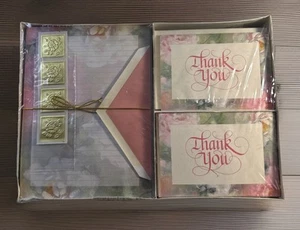 Set cancelleria floreale vintage scatola rosa lettera card busta grazie anni 90 - Foto 1 di 24