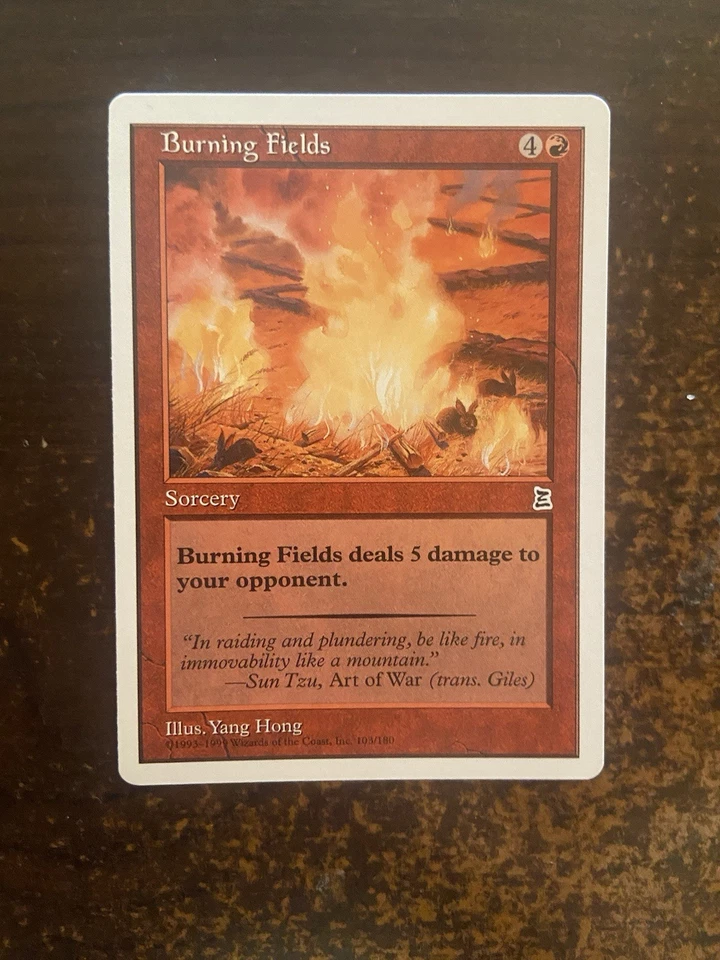 MTG 1x Burning Fields Portal 3 Kingdoms P3K NM English - Image 1 of 1