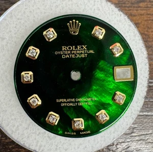 Rolex Datejust tamaño mediano personalizado verde esfera de diamante para 68273 68278 178273 - Imagen 1 de 1