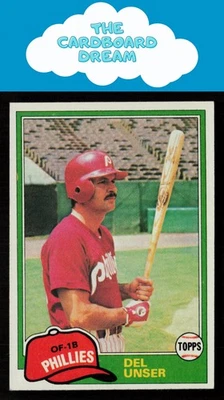 Del Unser 1981 Topps #566 Philadelphia Phillies Baseball Card - Image 1 of 2
