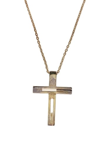 Collana Gucci Ritaglio Croce G SLV Uomo