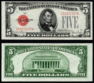 1928F $5 GEM UNC MISALIGNED CUTTING ERROR UNITED STATES NOTE! - Picture 1 of 3