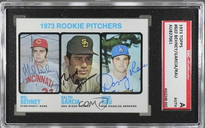 SGC Authentic 1973 Topps High Number Mel Behney Ralph Garcia Authentic Rookie RC - Image 1 of 2