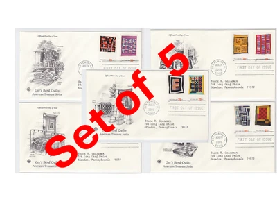 TurtlesTradingPost- Gee's Bend Quilts- 2006 #4989-98 Artcraft FDC - Image 1 of 4