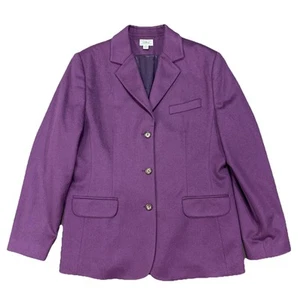 L.L. Blazer chaqueta de lana y cachemir Bean para mujer talla 14 regular ciruela púrpura 3 botones - Imagen 1 de 7