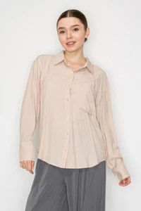 Button Down Collared Linen Shirt - Picture 1 of 6