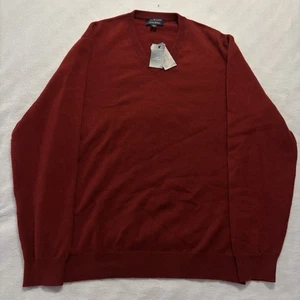 Neu Club Room Pullover Herren Large Regatta rot 100 % feines Kaschmir V-Ausschnitt Strick neu mit Etikett - Bild 1 von 6