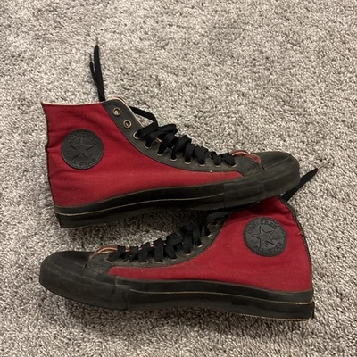 CONVERSE Vintage 60s Mens 8.5 USA Chuck Taylor Red Classic All Star BLACK LOGO - Image 1 of 4