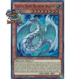 Yugioh! 1x Crystal Beast Rainbow Dragon GFP2-EN001 Ultra Raro 1a Edición Casi Nuevo - Imagen 1 de 1