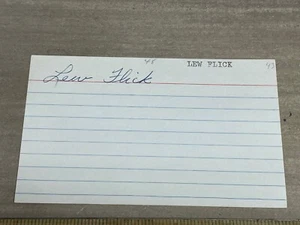 Lew Flick Signed Autograph Philadelphia Athletics - Picture 1 of 1