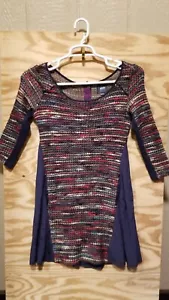 Maeve Women's Sweater Dress Size Small Pockets Front Multicolor 3/4 Sleeve - Picture 1 of 13