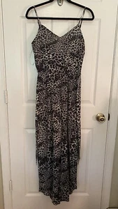 Maverick The Collection Womens Sz Sm Romper Pants Jumpsuit Black Gray Leopard - Picture 1 of 14