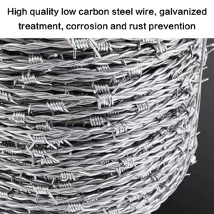 200m Galvanised Barbed Wire Livestock Paddock Field Garden Security Fencing Roll - Picture 1 of 7