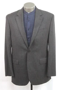 NEW mens gray CHAPS blazer jacket flannel wool sport suit coat two button 42 L - Picture 1 of 8