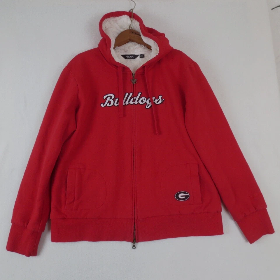 Georgia Bulldogs G-III Hoodie Womens XXL Red Full Zip Sherpa Lined Quilted - Image 1 of 4
