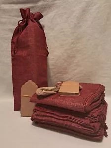 New Keniot 20 Pc Reusable Burlap Wine Bags/gift Bags With Rope And Tags - Picture 1 of 5