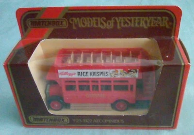 Matchbox Models Of Yesteryear Y23 1922 AEC Omnibus Kelloggs Rice Krispies - Image 1 of 2