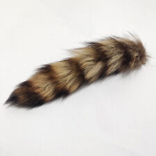 Cute raccoon Tail real Fur Car Keychain For Women Men Pompom Pendant Key Ring Pe