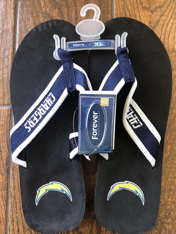 LA Chargers NFL  Big Logo Flip Flops Sandals Slippers XLarge Size 12-13 Cover