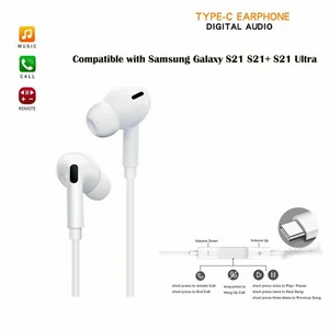 USB Type C Handsfree Earphone for Samsung Galaxy S21 S21+ S21 Ultra  - Picture 1 of 2