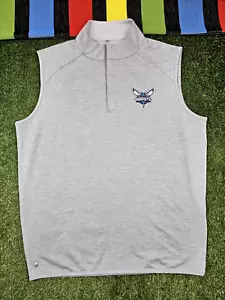 peter millar performance vest M hornets logo gray golf casual classic - Picture 1 of 10