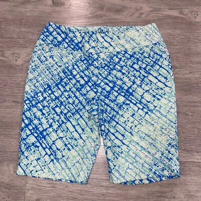 Pantalones Cortos Ibkul Para Mujer 6 Bermudas Pull On Geométricos UPF 50 Golf Tenis Pickleball Foto 1 de 4