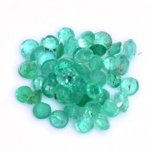 AAA Natural Green Zambian Emerald Round Cut Lot ~ FACETED LOOSE GEMSTONE - Picture 1 of 6