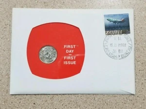 99 Company First Day Cover 1968 Zambia 5 Ngwee & 1968 Local Motifs Stamp UNC - Picture 1 of 4