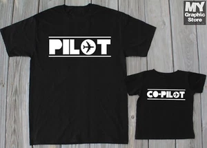 Pilot Copilot Matching Shirts Father Son Matching T-shirts Daddy Baby Shirts - Picture 1 of 6