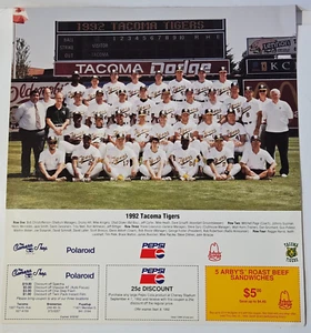 Foto promocional de la Liga de la Costa del Pacífico de los Tigres de Tacoma 1992 Scott Brosius - Imagen 1 de 9