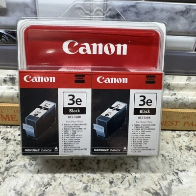 GENUINE Canon 3e Black Ink Cartridge BCI-3eBK 2 Pack NEW SEALED Creative Park - Image 1 of 3