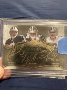 2008 UpperDeck exquisite dreifache Cowboys Auto Troy Aikman Tony Romo & Jones 15/25 - Bild 1 von 3