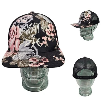 Volcom Skate or Die Floral Roses Print Trucker Adjustable Hat Snapback Cap OSFA - Image 1 of 4
