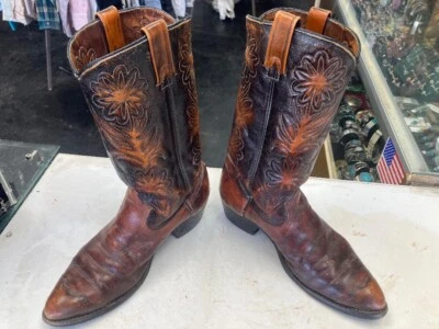 Botas de Vaquero Vintage Marca Rodeo Hechas en EE. UU. Diseñador Flor Para Mujer Talla 9.5 M Foto 1 de 4