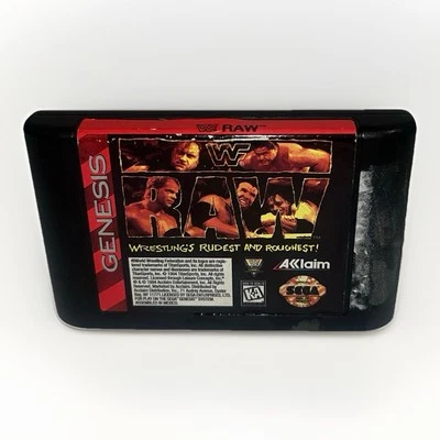 Vintage 1994 WWF Raw  Wrestling Game For Sega Genesis - Image 1 of 2