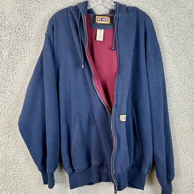 Sudadera con capucha azul forrada térmicamente cremallera completa Big Smith vintage años 90 grunge XL Y2K Foto 1 de 4