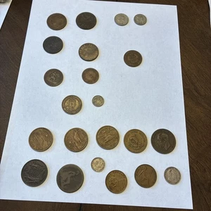 Lot of 22 Coins 1800’s Estate Sale British Swiss Astra Peru & More Some Silver! - Picture 1 of 13