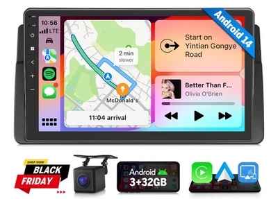 Eonon E46X7 Für BMW E46 9" IPS Display Android 14 Autoradio GPS Navi CarPlay DSP - Bild 1 von 4