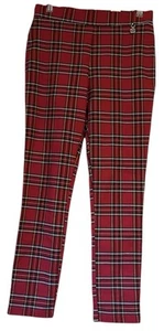 Pantalones para mujer Tommy Hilfiger talla 10 rojos milenio a cuadros ajustados al tobillo - Imagen 1 de 6