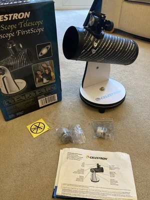 Celestron Firstscope Telescope 76mm reflector beginner astronomy boxed 21024 - Image 1 of 4