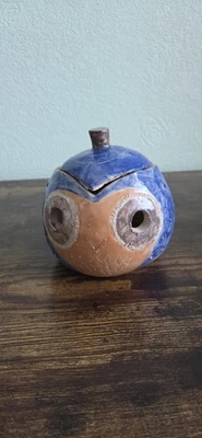 Handmade Pottery Of A Glazed Owl From White St Thomas Clay, Decorative Piece - Image 1 of 4