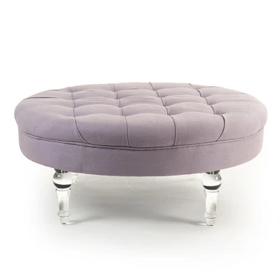 Silla Puf Otomana Adalene Violeta-Elegante y Versátil Foto 1 de 3