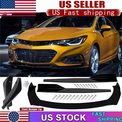 Kit de carrocería de alerón labial de parachoques delantero negro brillante para Chevrolet Cruze 2010-2019 Foto 1 de 4