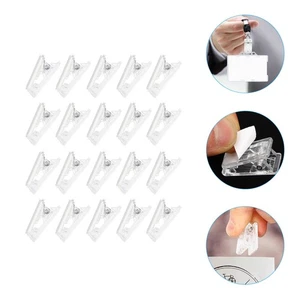 Mini clips autoadhesivos para pared de plástico pequeño con soporte para insignia de 20 piezas - Imagen 1 de 12