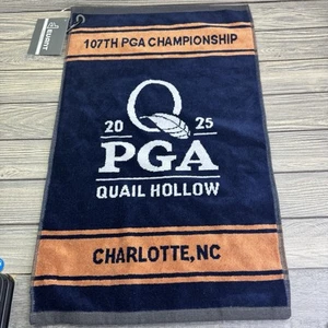 2025 Pga Championship Golf Towel Quail Hollow light blue & navy new Devant 16x24 - Picture 1 of 6