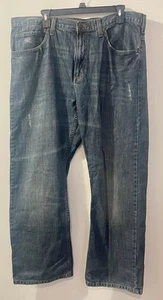 Lee Dungarees JEANS Mens 38 x30 BLUE Relaxed Bootcut Denim Cotton Distressed - Picture 1 of 12