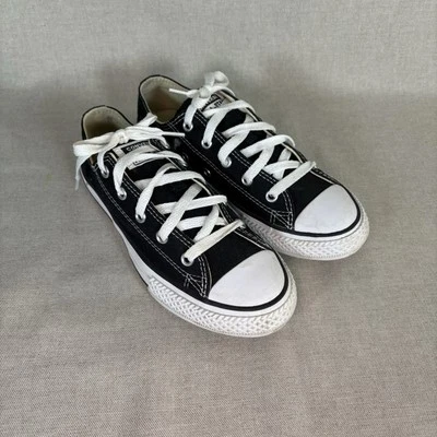 CONVERSE туфли молодежный размер 2 черный все звезды Chuck Taylor низкий верхний 3J235 холст - Изображение 1 из 4