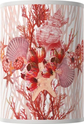 Corallium White Giclee Round Cylinder Lamp Shade 8x8x11 (Spider) - Image 1 of 4