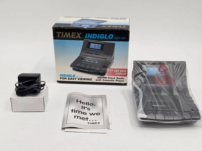Vintage Timex INDIGLO FM/AM Alarm Clock Radio W/ Casset Player T440B - Image 1 of 4