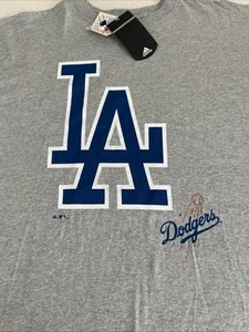 New With Tags Vintage Los Angeles Dodgers Adidas T Shirt XXL Grey - Picture 1 of 16